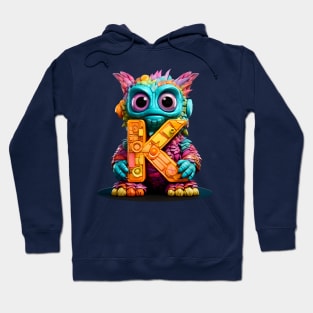 Cute Monster for Kids Alphabet Letter K Funny Back to School Hoodie